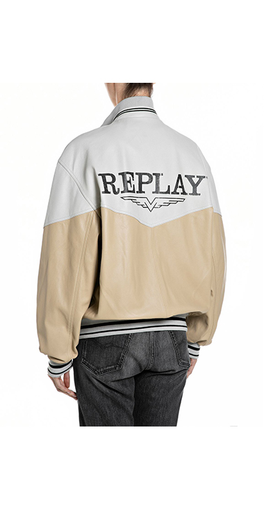 ラムレザーバーシティージャケット｜REPLAY リプレイ公式通販サイト